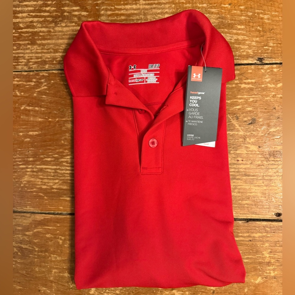 Under Armour Men’s HeatGear Polo, Red, Short-sleeve, Size S